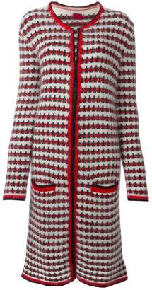 Moncler patterned knit long coat