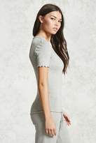 Thumbnail for your product : Forever 21 Heathered Knit Ruffle Tee