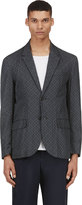 Thumbnail for your product : Marc by Marc Jacobs Slate Grey Silk-Cotton Tile Print Blazer