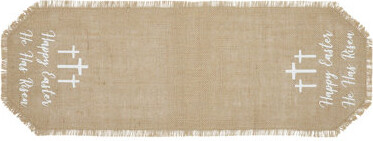 VHC Brands Celebrate Grace Jute Burlap Happy Easter Runner