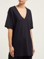 Thumbnail for your product : Raey V-neck Cotton-jersey T-shirt - Womens - Navy