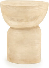 By Boo Cobble Solid Wood Pedestal End Table