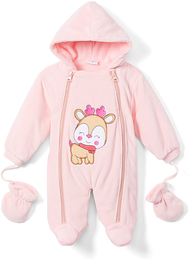 Infant Boys Girls Hooded Pink Pig Snowsuits Jumpsuit Newborn Baby Winter Warm Fleece Snow Suits Romper