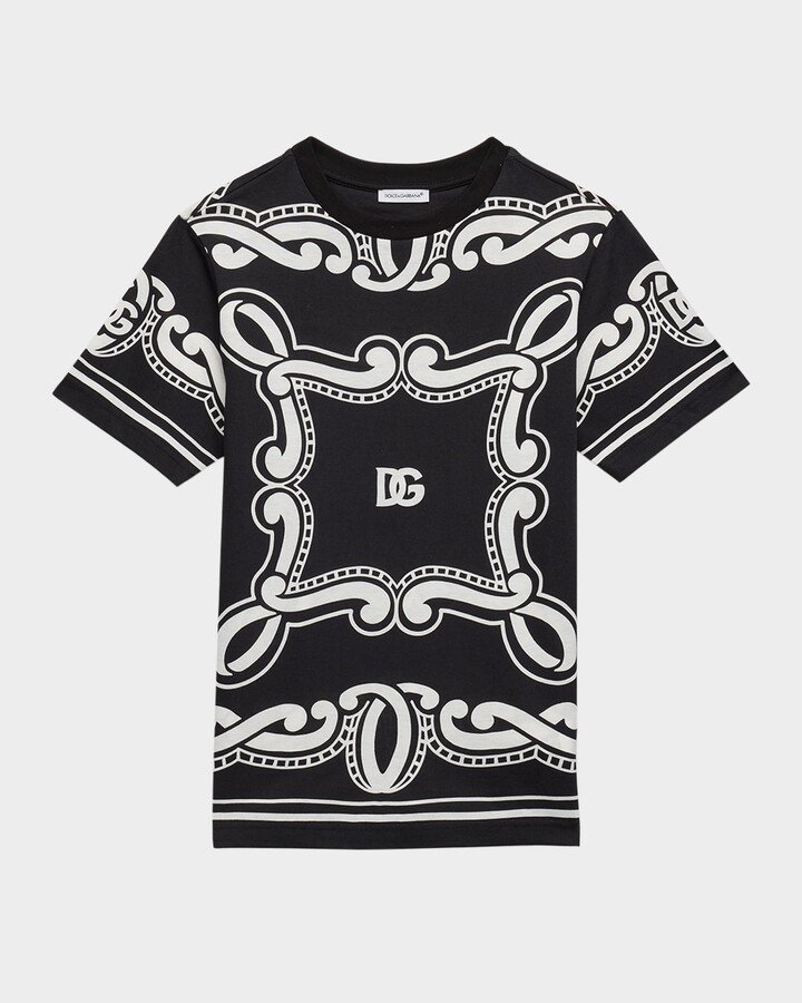 Dolce & Gabbana Boy's Bandana-Print Short-Sleeve T-Shirt, Size 8-12