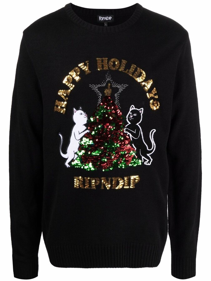 Santa Crâne Barbe Hipster Christmas Sweater Jumper