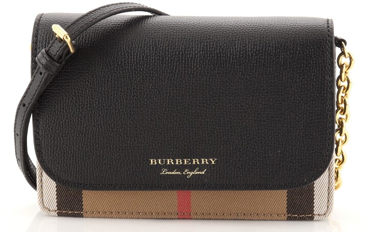 Burberry Shoulder Bag Hamshire House Checks Black