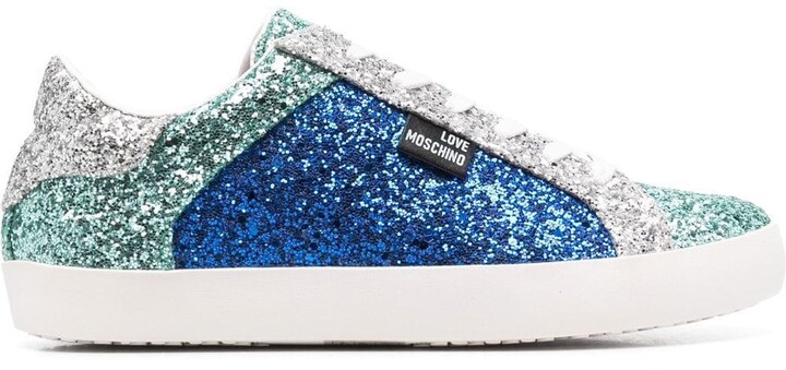 blue sparkly trainers