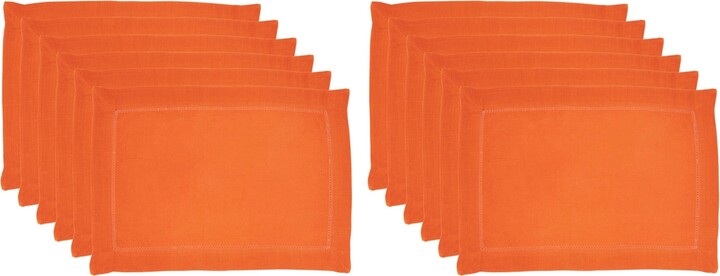 Saro Lifestyle Hemstitched Border Placemat, Set of 12