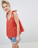 Thumbnail for your product : ASOS Design Swing Vest With Tie Shoulder In Broderie