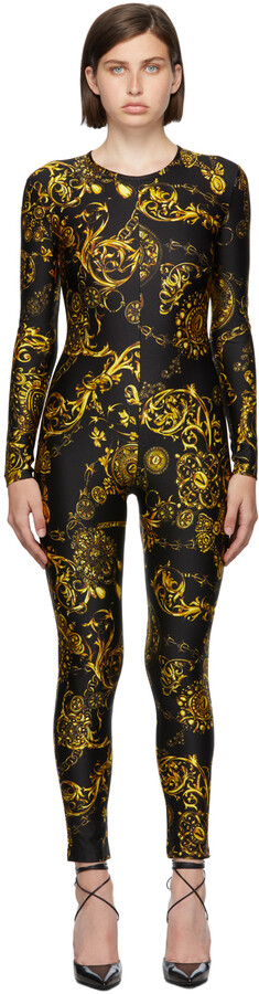 Versace Jeans Couture Black & Gold Regalia Baroque Jumpsuit - ShopStyle
