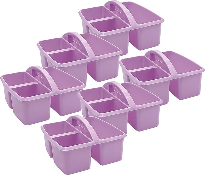 Teacher Created Resources Plastic Storage Caddy, 9" x 9.25" x 5.25", Lavender, 6/Bundle (TCR20955-6)