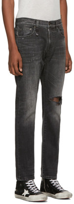 R 13 Black Brandon Slim Jeans