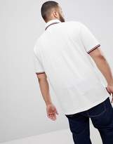 Thumbnail for your product : Tommy Hilfiger Big & Tall Tipped Regular Pique Polo Flag Logo in White