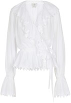 Thumbnail for your product : Etro Lace-trimmed ruffled cotton top