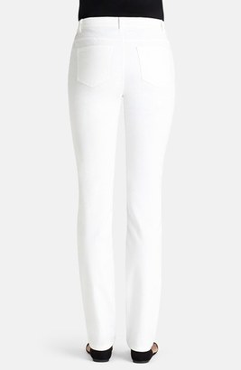Lafayette 148 New York Snake Jacquard Curvy Fit Slim Leg Jeans (White)