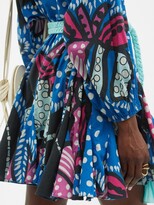 Thumbnail for your product : Rhode Resort Ella Floral-print Cotton Mini Dress - Blue Print