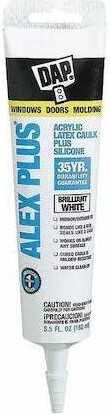 D.A.P. 18128 Alex Plus Acrylic Latex Caulk Plus Silicone 5.5-Ounce