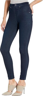 Hue High-Waist Ultra Soft Denim Leggings (Black/Indigo Wash) Women's Jeans