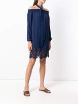 Thumbnail for your product : Michael Kors Collection scalloped hem lace trim halter dress