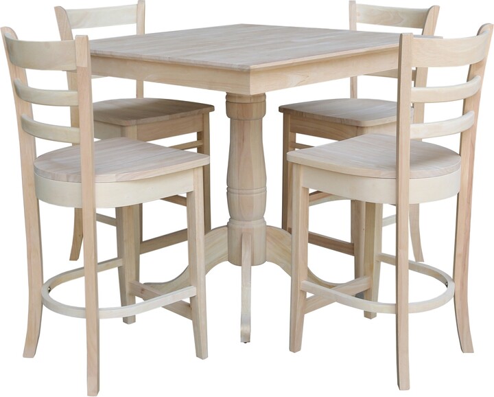 International Concepts 36" x 36" Square Top Table With 4 Counter Height