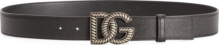 Dolce & Gabbana Calfskin Logo Belt
