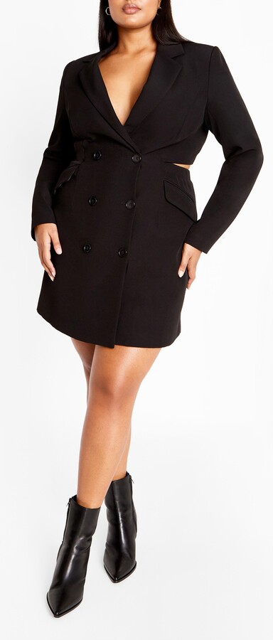 City Chic Marrie Double Breasted Long Sleeve Blazer Dress