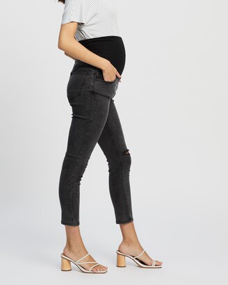 Cotton On Maternity - Women's Black Crop - Maternity Over Belly Cropped Skinny Jeans - The Iconic Exclusive - Size 10 at The Iconic