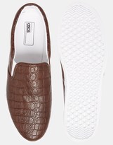 Thumbnail for your product : ASOS Slip On Plimsolls With Crocodile Effect