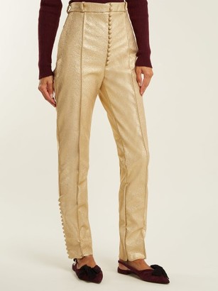 Hillier Bartley Glam Metallic Faux-leather Trousers - Gold