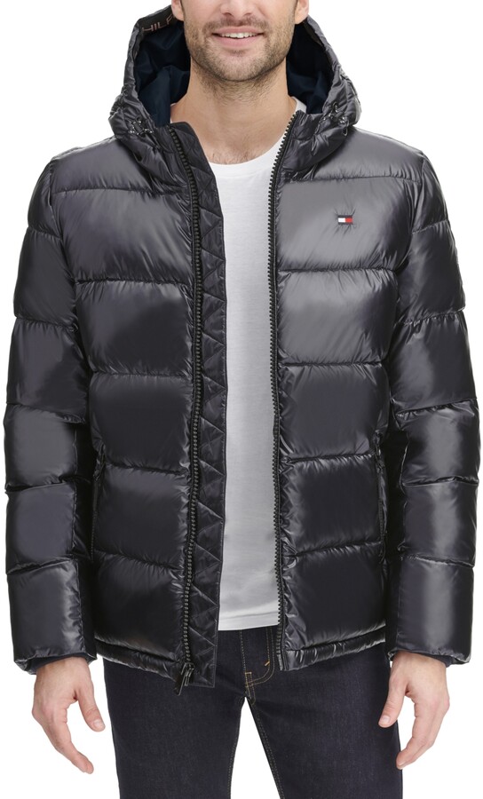 Tommy Hilfiger Men's Pearlized Performance Hooded Puffer Coat