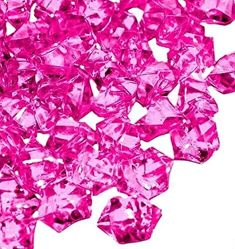 Homeneeds Inc Ice Rock Crystals Treasure Gems for Table Scatters, Vase Fillers, Event, Wedding, Birthday Decoration Favor, Arts & Crafts (1 lb. Bag) (Fuchsia)