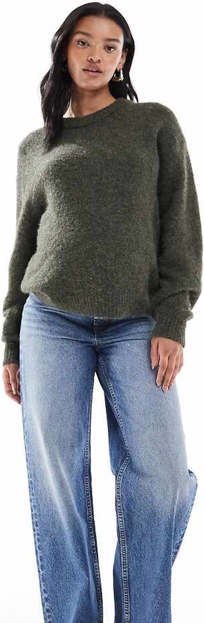 ASOS Maternity ASOS DESIGN Maternity wide leg dad jeans in mid blue