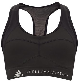 adidas by Stella McCartney Mesh-panel Medium-impact Sports Bra - Black