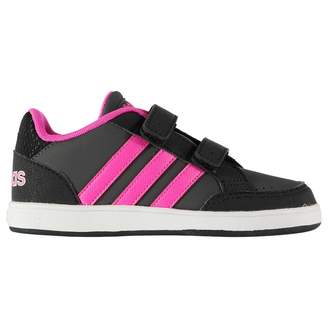 adidas Kids Girls Hoops Trainers Infant Suede Padded Ankle Collar Tongue Strap