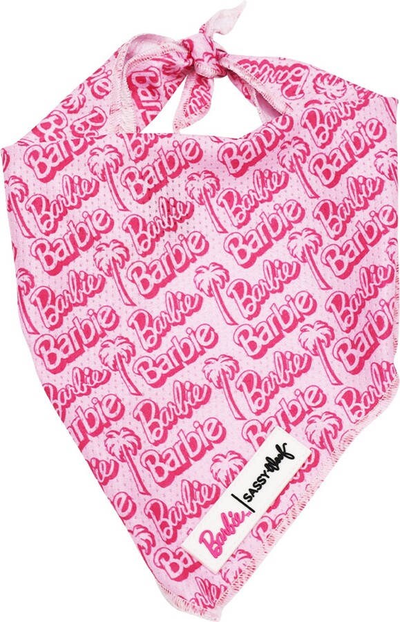 Sassy Woof BARBIE Malibu Dog Bandana, Pink, Large