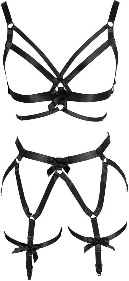 Womans Body Harness Bra Lingerie cage Punk Goth Plus Size Festival Rave Halloween Stretchy Fabric Chest Strap Belt 