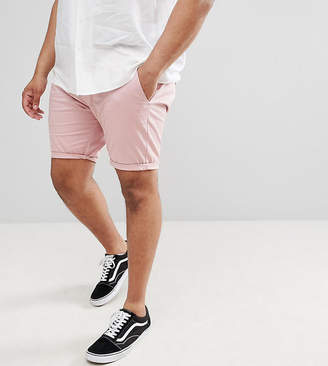 ASOS DESIGN Plus Skinny Chino Shorts In Pastel Pink