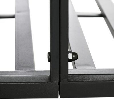 Lark Manor Metal Arch Bridge For Garden Path - Black, With Charming Pattern And Strong Features Crossing Stylish Rails Durability Outdoor