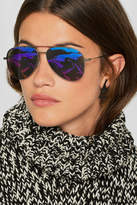 Thumbnail for your product : Saint Laurent Aviator-style Titanium Mirrored Sunglasses