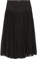 Thumbnail for your product : Donna Karan Pleated stretch-silk georgette wrap skirt