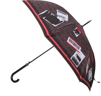 Moschino Travel Tag Print Umbrella