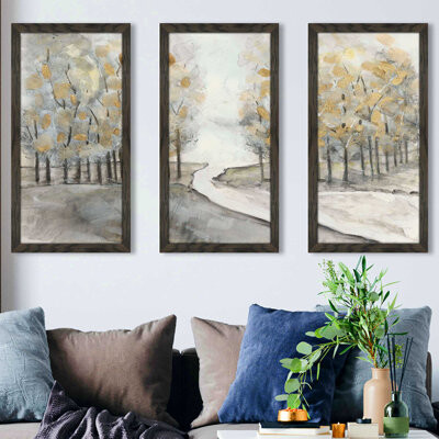 Red Barrel Studio Golden Grove by Susan Jill - 3 Piece Single Picture Frame Print