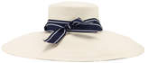 Thumbnail for your product : Sensi Long Brim Lamp Shape Cordovez Hat in White & Navy | FWRD