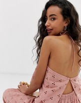 Thumbnail for your product : ASOS DESIGN Petite jumpsuit with crop top layer in broderie