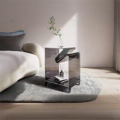 Wrought Studio Acrylic Side Table Anti-scratch Modern Side Table Open Storage Cabinet Sofa Side Snack Table Suitable For Living Room Bedroom