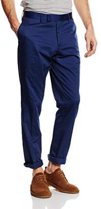 Tom Tailor Men's Pleat-Front Suit Trousers - Blue