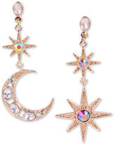 Thumbnail for your product : Betsey Johnson Gold-Tone Multi-Stone Star & Moon Mismatch Drop Earrings, Created for Macy's