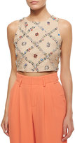 Thumbnail for your product : Alice + Olivia Kesten Beaded-Applique Crop Top