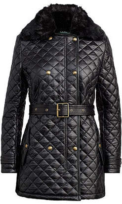 Ralph Lauren Faux Fur-Trim Quilted Jacket