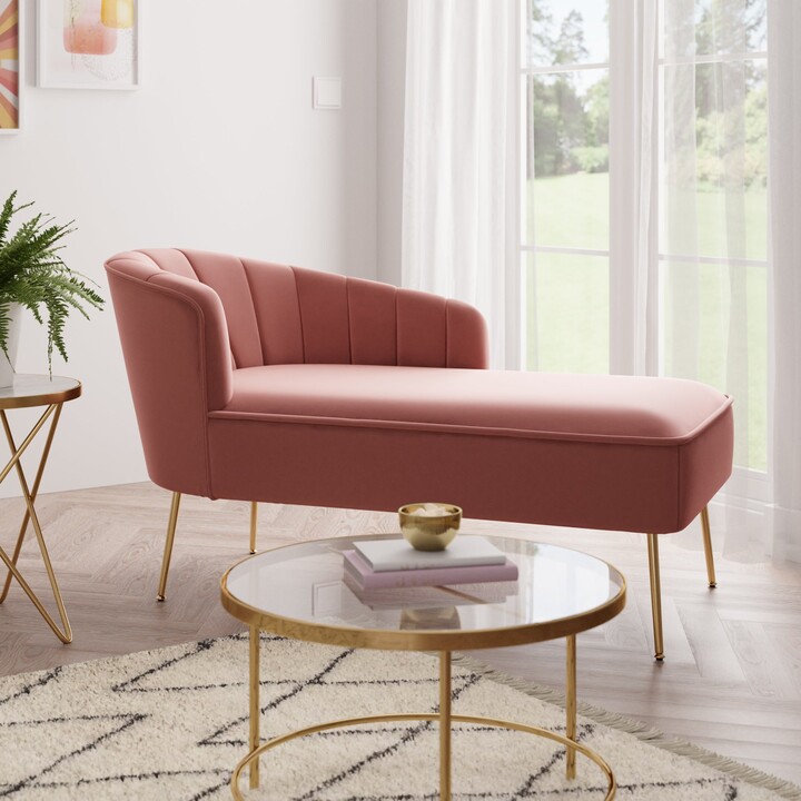 Dunelm Matilda Velvet Chaise Longue Pink ShopStyle Armchairs & Recliners
